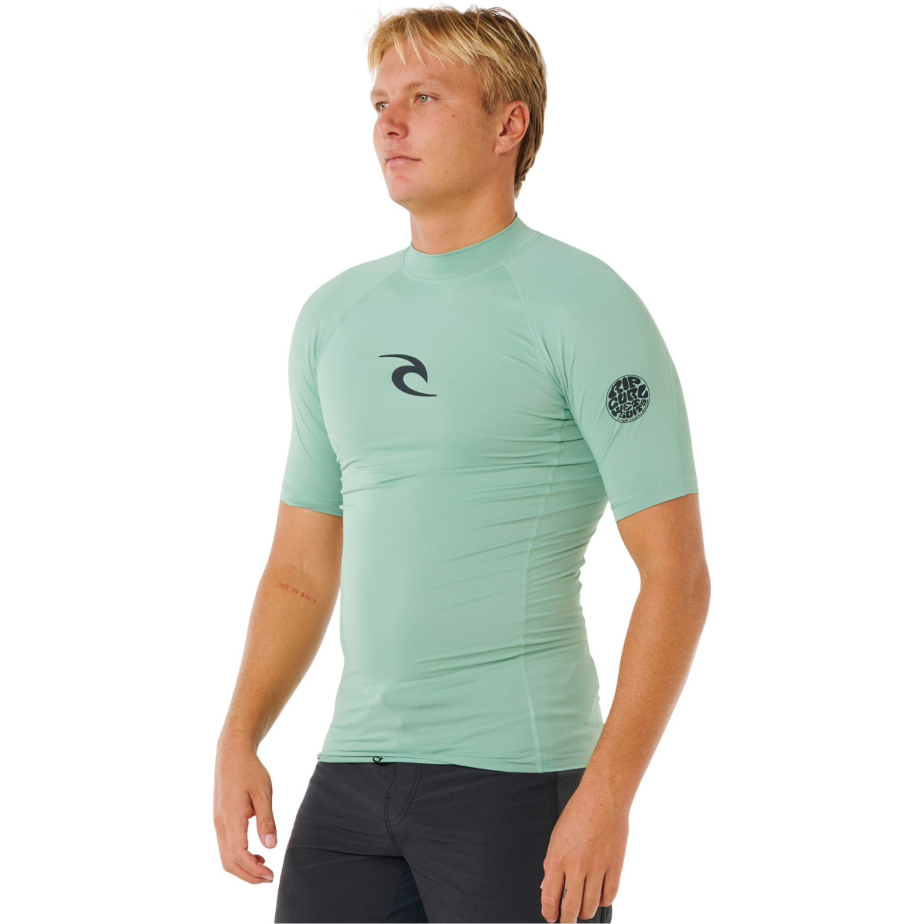 2026 Rip Curl Da Uomo Waves UPF Performance Canotta In Lycra A Maniche Corte 16MMRV - Aloe